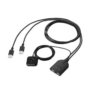 �G���R��(ELECOM) KVM�X�C�b�` �L�[�{�[�h�E�}�E�X�p �茳�X�C�b�`�t �u���b�N KM-A22BBK