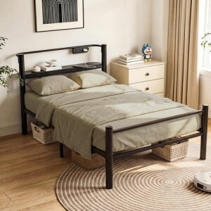 �x�b�h�t���[���Z�~�_�u����120cm�p�C�v�x�b�hUSB2���R���Z���g�ω׏d300Kg�{�I�t���x�b�h�ϋv���ʋC�����X�`�[���x�b�h�g�ݗ��ĊȒP�H��t����l��炵������Ԍ���(�u���b�N)