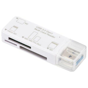 �I�[���d�@ �}���`�J�[�h���[�_�[ 49���f�B�A�Ή� USB3.2Gen1 �z���C�g PC-SCRWU303-W 01-3968 OHM USB Type-A�R�l�N�^�ڑ�