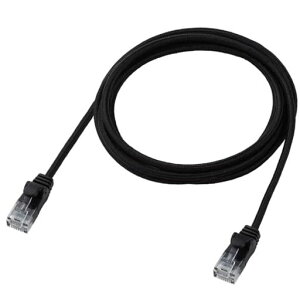 �G���R�� LAN�P�[�u�� CAT6A 2m �ܐ܂�h�~ ���b�V���P�[�u�� �u���b�N ECLD-GPAM/BK20
