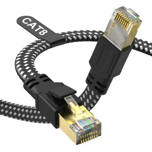 JadaolLAN�P�[�u��CAT82m�t���b�g���b�V���ґg�V�[���h�t��40Gbps/2000MHz�����C�[�T�l�b�g�P�[�u���ܐ܂�h�~���f��/���[�^�[/PS3/PS4/Xbox�Ή��u���b�N