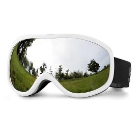 [NEURAD]スキーゴーグル冬用スポーツアイウェアUV400カットポリカーボネート製フリーサイズ防曇処理スポーツスタイルスキー・スノーボード用大人用ユニセックス(マットホワイト&ミラーレ…