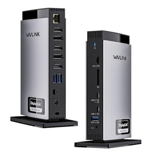 WAVLINK DisplayLink �h�b�L���O�X�e�[�V���� 15-in-1 USB-C �h�b�N 3��� 4K@60Hz HDMIx3 DisplayPortx2 PD100W�[�d DisplayLink�Ή� MacBook Air/Pro M1 M2
