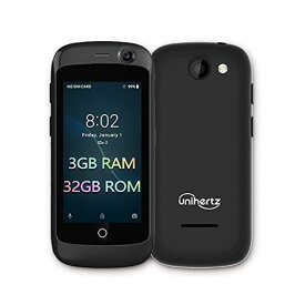 UNIHERTZ JELLY PRO 3GB+32GB 世界最小の4Gスマートフォン を搭載したANDROID 8.1 OREO ロック解除された ブラック 黒