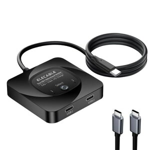 ELECABLE USB C�X�C�b�` �o���� 2�C��1�o�͂܂���1�C��2�X�v���b�^�[ 8K@60Hz�r�f�I/10Gbps�f�[�^�]�� Thunderbolt�f�o�C�X�ƌ݊�������