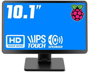 RaspberryPi�p���j�^�[10.1�C���`KOGODA�P�[�X�t��IPS�p�l��1024X600�^�b�`���j�^�[178°�S���샂�o�C�����j�^�[�X�s�[�J�[�������^���j�^�[���b�v�g�b�v/PC/RaspberryPi4/3/2/1