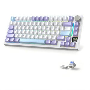 ATTACK SHARK X820ULTRA ���C�����X ���J�j�J���L�[�{�[�h �J�X�^�� �Q�[�~���O�L�[�{�[�h 3WAY�ڑ� LED�f�B�X�v���C �m�u�t�� QMK 5�w�p�b�h �K�X�P�b�g�}�E���g �z�b�g�X���b�v�Ή� RGB�o�b�N���C�g