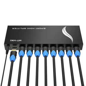 MT-VIKI HDMI ���z�� 1����8�o�� 4K HDMI �X�v���b�^�[ 8�o�͓����o�� HDMI �X�v���b�^�[ 8�o�͂�8�|�[�g HDMI1.4 �X�v���b�^�[ 4K@30Hz 8��ʓ����o�� 3D PS5 Xbox HDTV DVD �Ή�