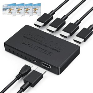 HDMI�X�v���b�^�[1����4�o��4KHDMI���z��4��ʓ����o�͕����o�̓I�[�f�B�I����3D1080p�ڑ��ȒPhdmi���z�@HDMI1.4PS5|Xbox|HDTV|DVD|PC�ȂǕ��L���Ή����{�������t��