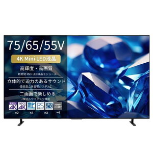 REGZA 65�C���` 4K Mini LED�t�� �X�}�[�g�e���r Dolby Atmos 65E770S 2026�N���f��