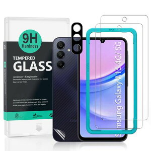 Ibywind �Ή� Samsung Galaxy A15 4G/5G �K���X�t�B���� 2 ���ی�t�B���� �K�C�h�g�t�� �����Y�J�o�[(1��)�w�ʃV�[�g(1��) ���菝�h�~�ϏՌ��d�x 9H�����K���X�t�B�����y���炩�Ȏ�G��z�y�C�A�[�c