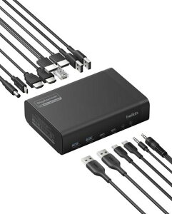 Belkin USB-C �h�b�L���O�X�e�[�V���� 14-in-1 DisplayLink �f���A��4K/60Hz 100W PD���d