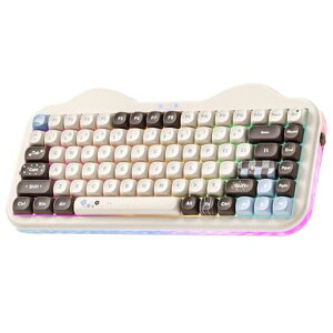 YUNZII C75 ���C�����X ���J�j�J���L�[�{�[�h 75%���C�A�E�g �z�b�g�X���b�v�Ή� �N���[�~�[�L�[�{�[�h NKRO PBT MOA �L�[�L���b�v RGB�o�b�N���C�g �K�X�P�b�g�}�E���g �����P�[�L�f�U�C�� BT5�c