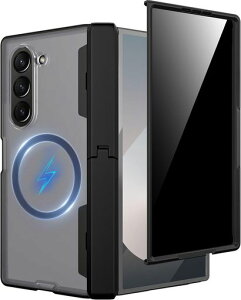 Miimall�Ή�GalaxyZFold7�ی�J�o�[MagSafe�q���W�ی�h���t�B�����X�^���h�������}�b�g�ϏՌ��y�ʂ�����ꉩ�΂ݖh�~����h�~�S�ʕی�Z�t�H�[���h7�P�[�X(�u���b�N)