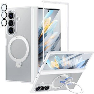 Galaxy Z Fold7 �p�P�[�X MagSafe�Ή� 360°��]�X�^���h �q���W�ی�y9H�����K���X�t�B����+�J�����ی�t�B�����t���z�z���C�g