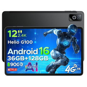 �y�ŐV Android 16 ���ʃ^�u���b�g�zTABG6PRO SIM�t���[ Android16 12�C���` �^�u���b�g 2K 90Hz�f�B�X�v���C 36GB RAM+128GB ROM 9000mAh ��e�ʃo�b�e���[ 8�R�A G100�����\CPU