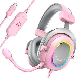 FIFINE�Q�[�~���O�w�b�h�Z�b�g7.1ch�T���E���h�T�E���h�Ή��Q�[�~���O�w�b�h�t�H��RGB�t���I�[�f�B�I�R���g���[���\PC/PS4/PS5�Ή��O��EQ�ݒ蓋��(�r�f�I�E�Q�[�~���O�E���y���[�h)���E�c