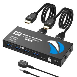 KVM�X�C�b�` HDMI 2����1�o�� PC2��p �茳�X�C�b�`�t�� �p�\�R��2�䃂�j�^�[1��؂�ւ� 4K@60Hz KVM HDMI�ؑ֊�
