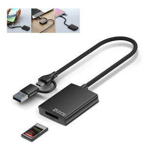 JJC CFexpress Type A ��p�J�[�h���[�_�[ USB 3.2 Gen2 ���� 10Gbps USB-C/USB-A 2-in-1 �݌v Android/Windows XP/Vista/7/8/8.1/10/11/Mac OS(M1&M2