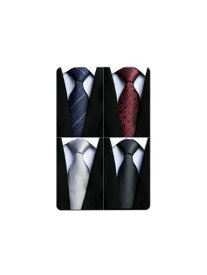 [ENLISION] ネクタイ チーフ セット メンズ: ブランド ネクタイ 4本 セット ネクタイ シルク セット ストライプ ネクタイ ビジネス メンズ