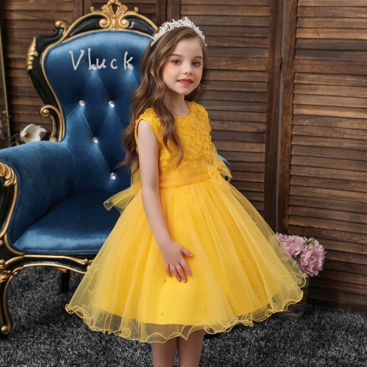 楽天市場 一部即納 送料無料 子供ドレス イエロー 発表会 ピアノ 子供ドレス 結婚式 キッズドレス コンクール フォーマル ドレス フラワーガール 水色 ホワイト 刺繍 ホワイト ノースリブ レース レッド 立体花 子ども こども フラワーガール 子どもドレス レンタル