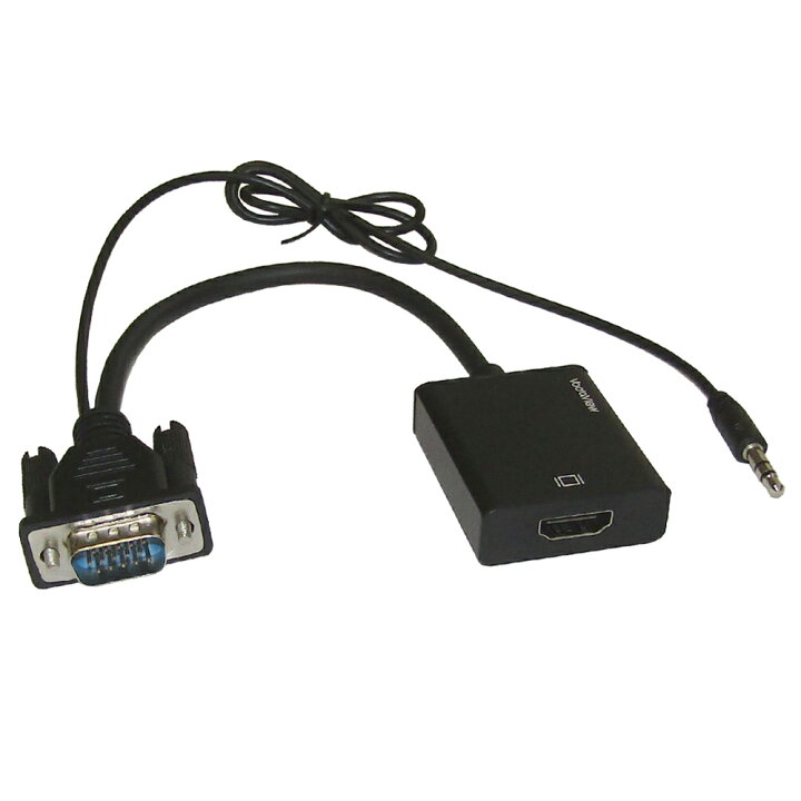 vodaview VGA to HDMI 変換アダプタ〔黒〕【音声対応】〔添付品：USB給電用ケーブル 0.5m〕【メール便 送料無料】  Vodaview