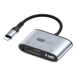 Lightning to ~jDock microSD/SDJ[h + USB2.0 + Lightning charge A_v^ Vo[kLightningڃfoCXƃf[^ʐM[d\ly[֑z
