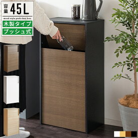 ごみ箱 ゴミ箱 45リットル 45l おしゃれ 分別 スリム ダストボックス ごみばこ スタンド 木製 木目調 コンパクト 薄型 リビング キッチン 洗面所 トイレ 玄関 縦型 細長い ふた付き 蓋付き 中身 見えない 密閉 臭わない 幅45cm 四角 北欧