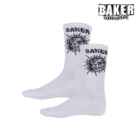 スケボー ソックス BAKER ベイカー FURY SOCKS WHITE 靴下 ユニセックス SKATE あす楽 公式 正規店