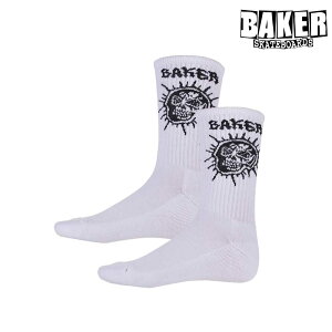 XP{[ \bNX BAKER xCJ[ FURY SOCKS WHITE C jZbNX SKATE y  KX