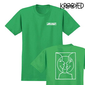スケボー メンズ Tシャツ KROOKED クルキッド MOONSMILE RAW GREEN/WHITE ブランド スケートボード SKATE あす楽 公式 正規店