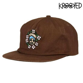 キャップ KROOKED クルキッド SWEATPANTS REDUX BROWN 5パネル スケボー ブランド 帽子 スケートボード メンズ レディース SKATE