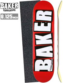 【デッキテーププレゼント】 スケボー デッキ BAKER DECK ベイカー BRAND LOGO WHITE スケートボード 板 ストリート SKATE DECK あす楽 スケート ボード 初心者 ストリート トリック ランプ ボール [inch:8.125]