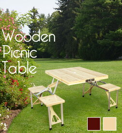 ピクニックテーブル セット 折りたたみ 木製 アウトドア レジャー テーブル イス 新品アウトレット / 訳あり