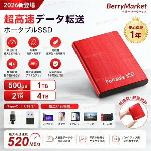 �y2026�V�o��zSALE�I�ϏՌ� �|�[�^�u��SSD �O�t��SSD 500GB/1TB/2TB/4TB �����^ USB3.1 Type-C�Ή� �X�}�z�EPC�݊� 1�N�ۏ�