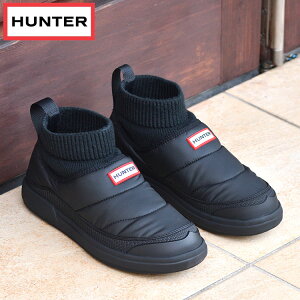 n^[ fB[X C/AEg jbeBh Jt Xbp\ u[c HUNTER W IN/OUT PUFFER KNITTED CUFF BOOT  EB^[u[c WFS2265REN BLK