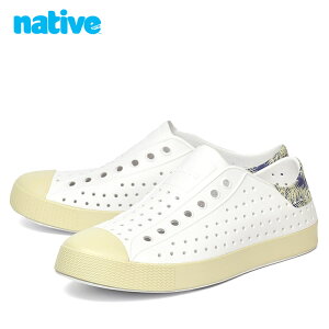 SALE �l�C�e�B�u�V���[�Y �W�F�t�@�[�\�� �����_�[�t�H�[�� �v�����g EVA �T���_�� �X���b�|�� Native Shoes Jefferson Wanderfoam Prints SHELL WHITE/BONE WHITE/INK PALM BLOCK F0000232-1892