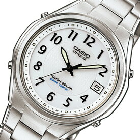 カシオ CASIO 腕時計 メンズ 電波 ソーラー ホワイト×シルバー リニエージ 送料無料/込 父の日ギフト