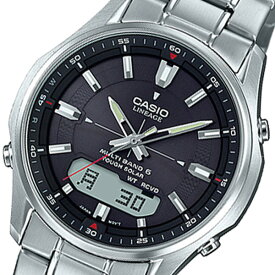 カシオ CASIO 腕時計 メンズ クロノグラフ 電波 ソーラー ブラック×シルバー リニエージ LINEAGE 送料無料/込 母の日ギフト