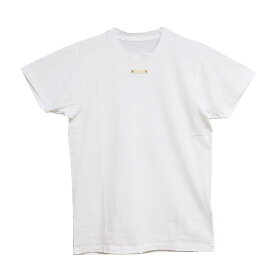 メゾンマルジェラ MaisonMargiela Tシャツ カットソー レディース メンズ ユニセックス クルーネック 半袖 ワンポイント ホワイト Mサイズ 送料無料/込 父の日ギフト