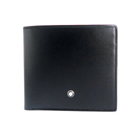 モンブラン MONTBLANC 二つ折り財布 メンズ レザー ブラック マイスターシュテュック 送料無料/込 父の日ギフト