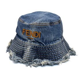 フェンディ FENDI バケットハット 帽子 メンズ レディース ユニセックス デニム ロゴ刺繍 Sサイズ 送料無料/込 父の日ギフト