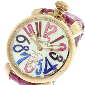 ガガミラノ GaGa MILANO 腕時計 メンズ レディース ユニセックス 自動巻き レザーベルト 丸型 ホワイト マヌアーレ Manuale 48mm 送料無料/込 父の日ギフト