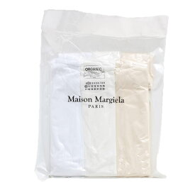 メゾンマルジェラ MaisonMargiela パックTシャツ3枚セット カットソー3色セット インナー メンズ 半袖 クルーネック 無地 アイボリー Mサイズ 送料無料/込 父の日ギフト