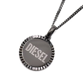 ディーゼル DIESEL ペンダント ネックレス メンズ レディース ユニセックス メダルロゴモチーフ チェーン ガンメタル 送料無料/込 父の日ギフト