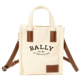 バリー BALLY トートバッグ ショルダーバッグ 手提げかばん レディース メンズ ユニセックス 斜めがけ ロゴプリント シンプル ナチュラル/ブラウン×ゴールド 送料無料/込 卒業祝入学祝プレゼント