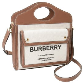 バーバリー BURBERRY ハンドバッグ ショルダーバッグ 手提げかばん レディース 斜めがけ レザー ロゴ ナチュラル/モルトブラウン×ゴールド 送料無料/込 卒業祝入学祝プレゼント