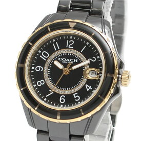 コーチ COACH 腕時計 レディース アナログ 丸型 3連セラミックベルト ブラック PRESTON 送料無料/込 母の日ギフト 父の日ギフト