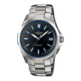 カシオ CASIO 腕時計 メンズ アナログ デイト 3連ステンレスベルト ブラック シルバー OCEANUS オシアナス 送料無料/込 父の日ギフト