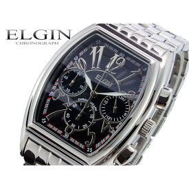 エルジン ELGIN 腕時計 メンズ クロノグラフ ブラック 送料無料/込 父の日ギフト